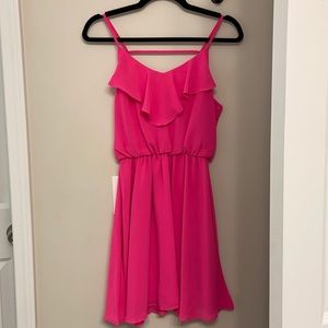 Lush hot pink thin strap dress